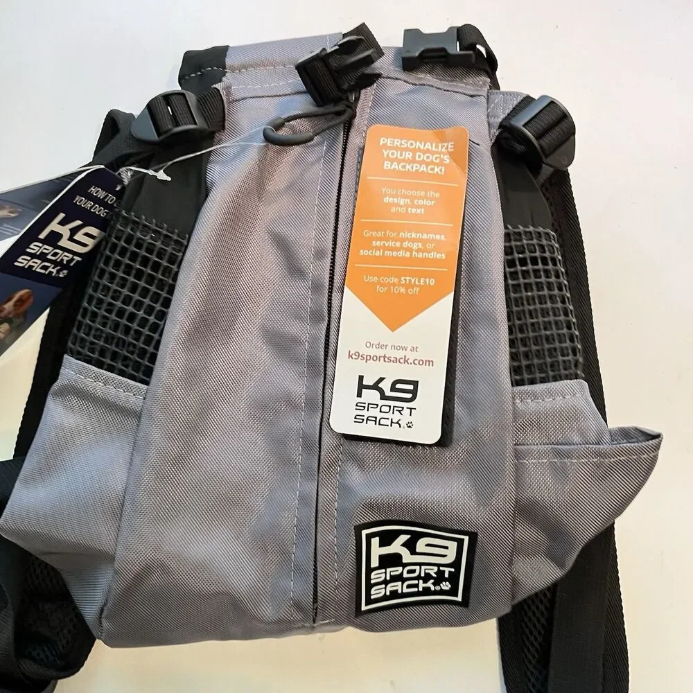 K9 Sport Sack Dog Carrier Adjustable Backpack Size XS Charcoal Grey
